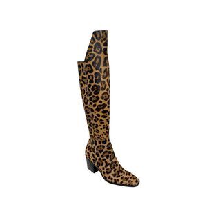Christian Louboutin Morgan 70 Leopard Pony Hair Over The Knee OTK Boots EU 36